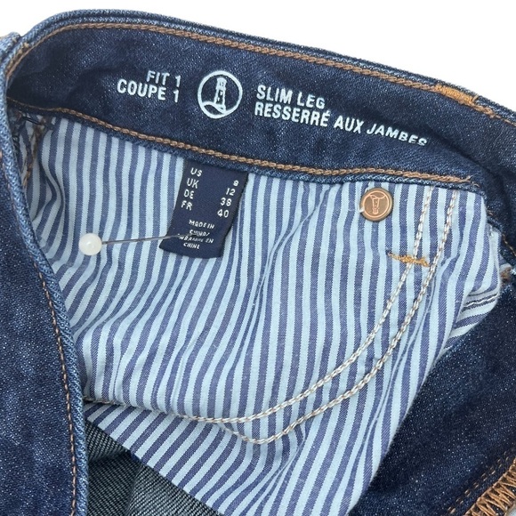 Lands’ End Women SZ 8 Fit 1 Slim Leg Dark Denim Skinny Stretch Jeans Outdoor - Picture 9 of 15